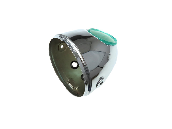 Scheinwerfer Eierlampe 102mm Gehause Chrom Nachbau (seitliche Befestigung) product