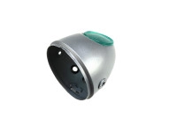 Scheinwerfer Eierlampe 102mm Puch Maxi S / N seitliche Befestigung Silbergrau Gehause