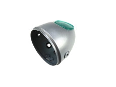 Scheinwerfer Eierlampe 102mm Puch Maxi S / N seitliche Befestigung Silbergrau Gehause