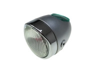 Scheinwerfer Eierlampe 102mm Puch Maxi S / N seitliche Befestigung Silbergrau