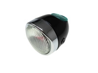 Scheinwerfer Eierlampe 102mm Puch Maxi S / N seitliche Befestigung Schwarz / Chrom