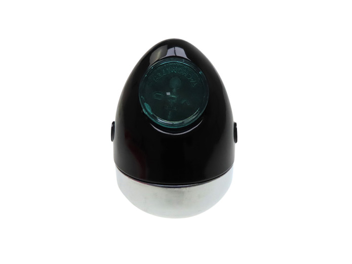 Headlight egg-model 102mm complete black replica