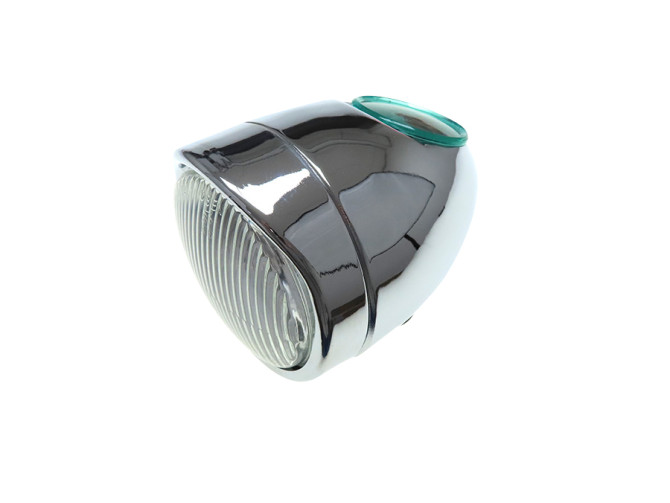 Scheinwerfer Eierlampe 102mm Komplett Chrome Nachbau (mittige Befestigung) product