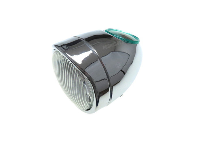 Headlight egg-model 102mm complete chrome replica