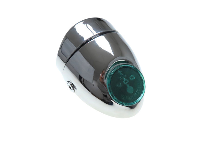 Scheinwerfer Eierlampe 102mm Komplett Chrome Nachbau (seitliche Befestigung) product