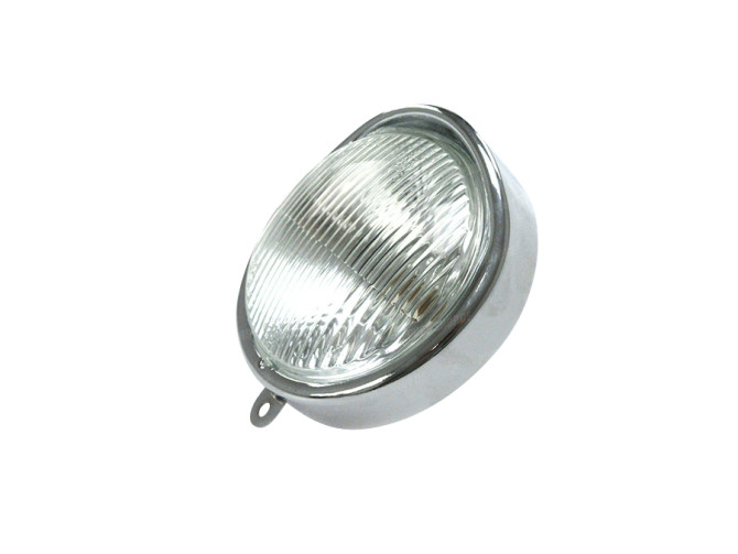 Scheinwerfer Eierlampe 102mm Ring Chrom Nachbau mit Glas main