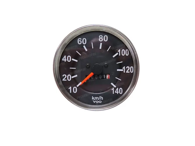 Speedometer kilometer 60mm chrome 140 km/h Puch Monza with large counter clock main