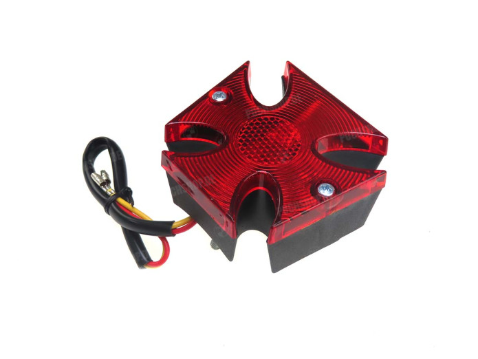 Taillight Puch universal Maltese cross with brake light black 