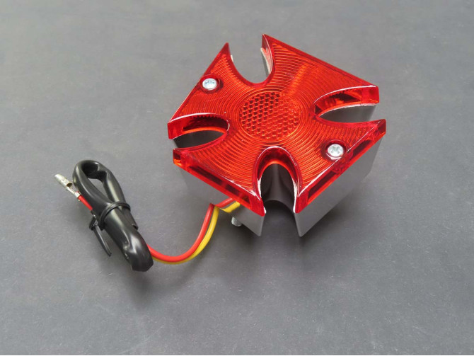 Taillight Puch universal Maltese cross with brake light chrome  product