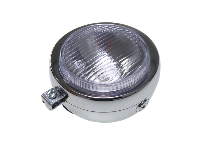 Puch Headlight round 130mm Maxi chrome with grill