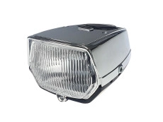 Headlight square 115mm chrome / black