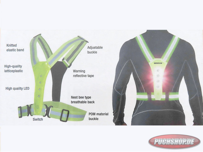 Safety vest with LED front and rear product