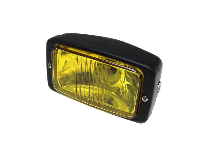 Headlight square 142mm black GUIA with yellow glass product