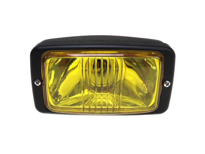 Headlight square 142mm black GUIA with yellow glass product