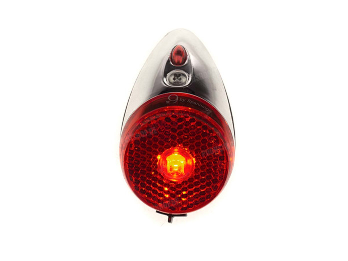 Achterlicht Spanninga XB Retro LED chroom zwart batterijen