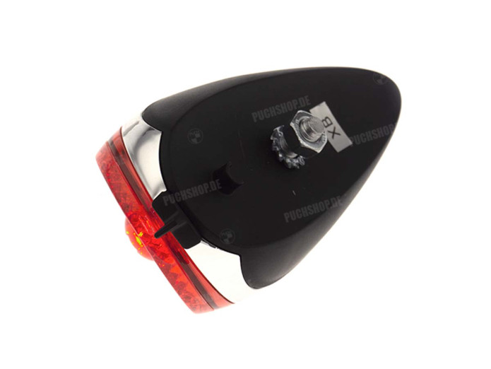 Achterlicht Spanninga XB Retro LED chroom zwart batterijen