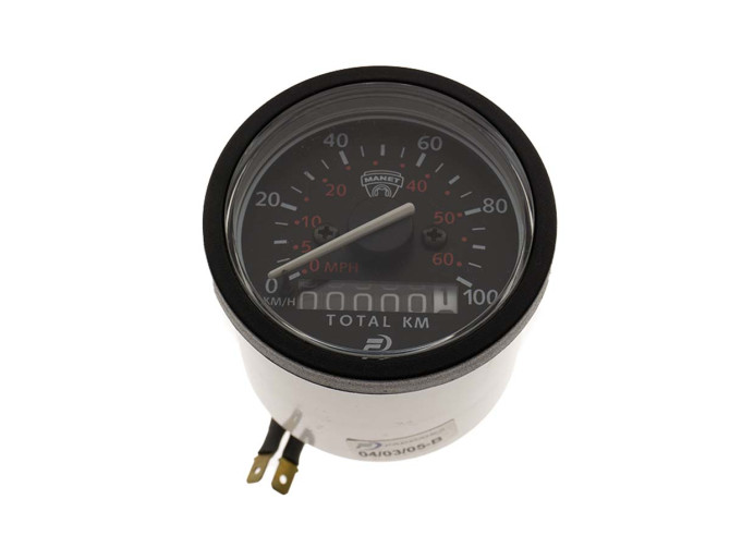 Speedometer kilometer 60mm 100 km/h Puch Z-One / Manet Korado black product