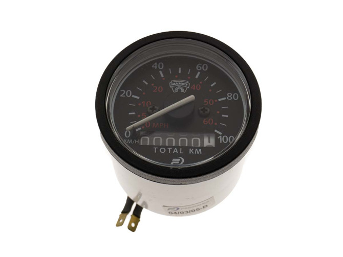 Teller kilometer 60mm 100km/h Puch Z-One / Manet Korado zwart product