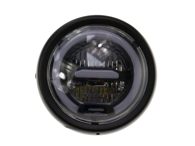 Headlight round 165mm with angel eye black LED 12V white light  product