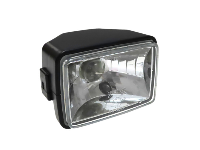Headlight square 150mm black clear glass A-quality product