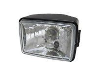 Headlight square 150mm black clear glass A-quality