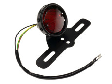 Taillight round Puch Universal with brake light and license plate holder LED 12V
