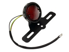 Rücklicht Rund Puch Universal mit Bremslicht / Nummernschildhalterung LED 12V