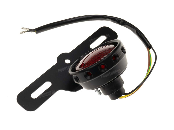 Rücklicht Rund Universal mit Bremslicht und Nummernschildhalterung LED 12V