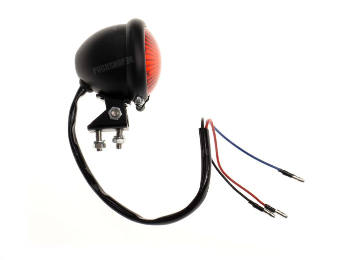 Achterlicht Puch universeel LED klein zwart rond