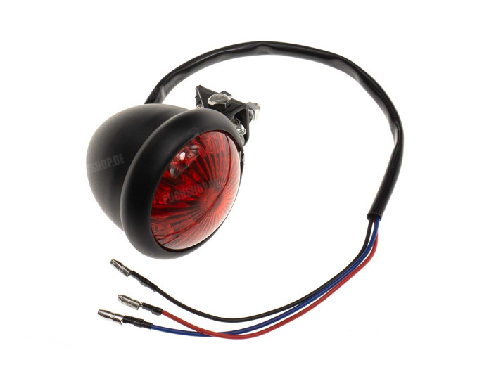 Achterlicht Puch universeel LED klein zwart rond