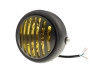 Koplamp rond 165mm halogeen 12V 35W mat zwart geel glas met rooster thumb extra