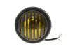 Headlight round 165mm halogen 12V 35W matt black yellow glass with grill Headlight round 165mm halogen 12V 35W matt black yellow glass with grill