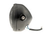Headlight round 165mm halogen 12V 35W matt black with grill