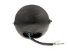 Headlight round 165mm halogen 12V 35W matt black with grill