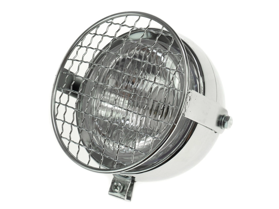 Puch Headlight round 130mm Maxi chrome with grill