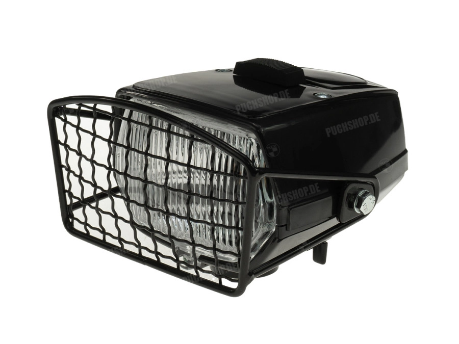 Puch Headlight square 115mm black with switch and grill