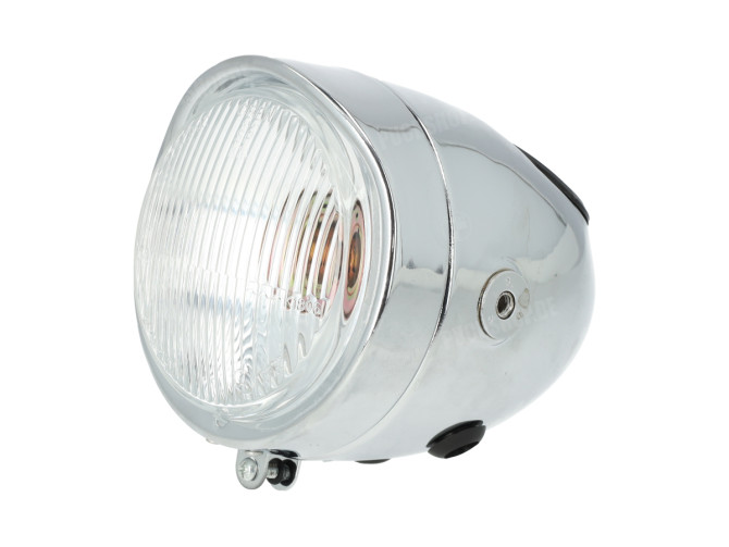 Scheinwerfer Eierlampe 102mm Komplett Chrome Nachbau main