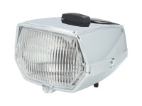 Headlight square 115mm chrome with switch