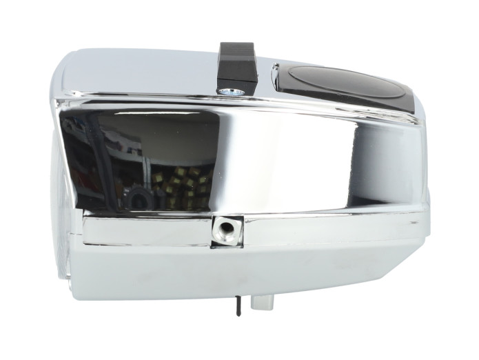 Koplamp vierkant 115mm chroom met schakelaar