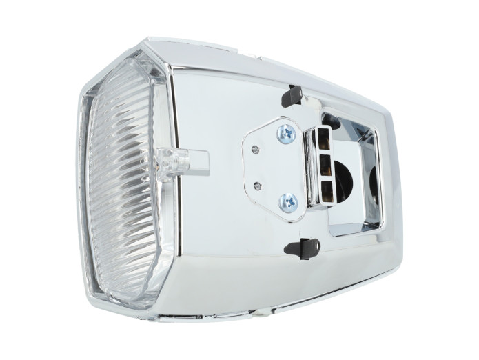 Koplamp vierkant 115mm chroom met schakelaar