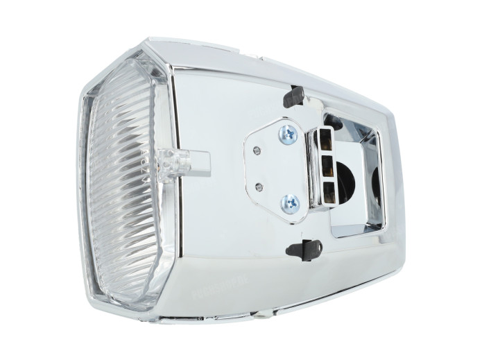 Koplamp vierkant 115mm chroom met schakelaar