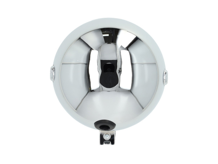 Headlight round 130mm classic chrome 