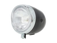 Headlight egg-model 130mm GUIA large model black with chrome 