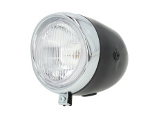 Headlight egg-model 130mm GUIA large model black with chrome 