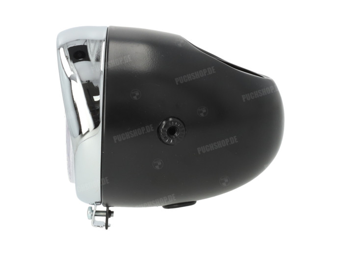 Headlight egg-model 130mm GUIA large model black with chrome 