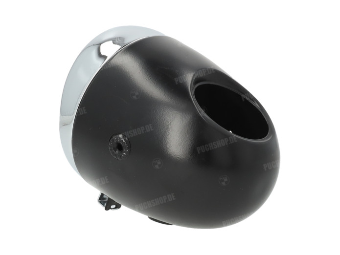 Headlight egg-model 130mm GUIA large model black with chrome 