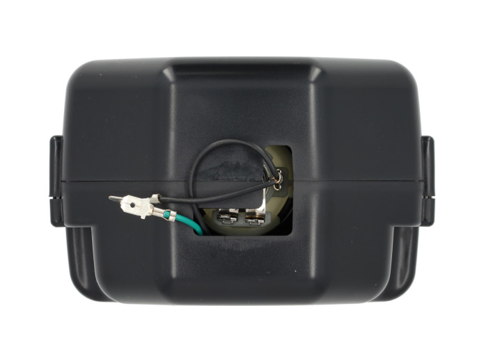 Headlight square 150mm black clear glass A-quality