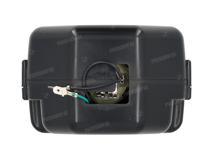 Headlight square 150mm black clear glass A-quality