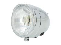 Scheinwerfer Eierlampe 102mm Puch Maxi S / N mittige Befestigung Chrom