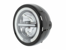 Headlight round 165mm Angel Eye "V2" LED 12V gloss black Headlight round 165mm Angel Eye "V2" LED 12V gloss black